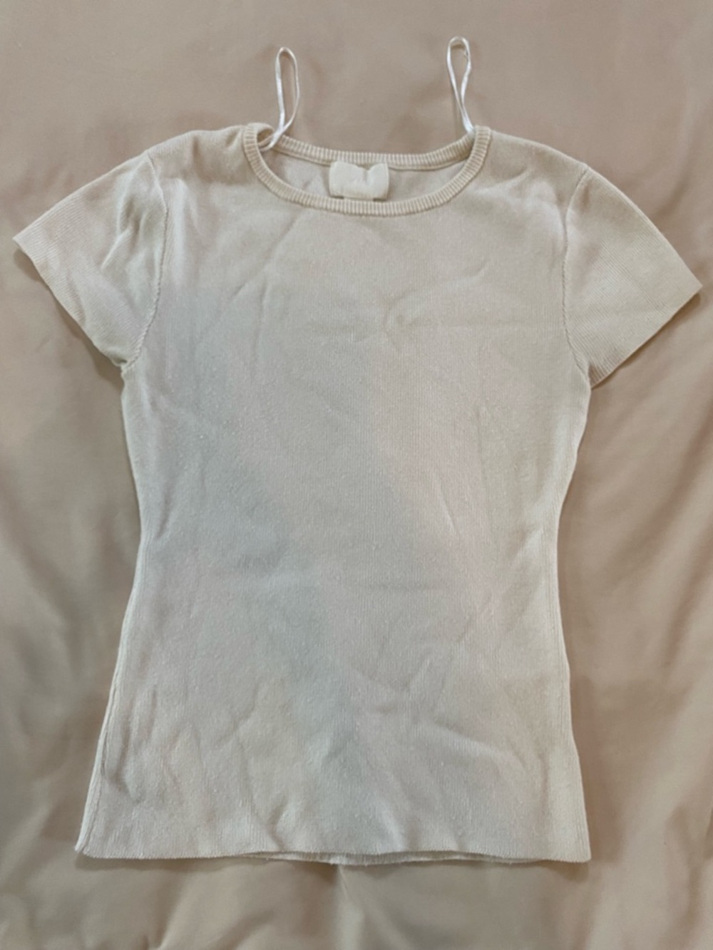 H&M Cream Short Sleeve Knit Tee